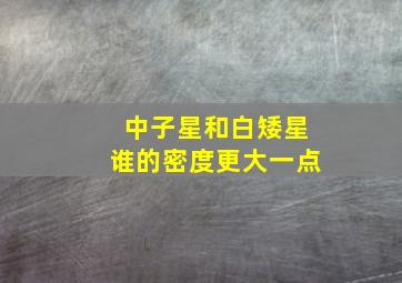 中子星和白矮星谁的密度更大一点