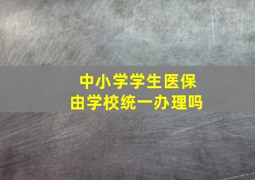 中小学学生医保由学校统一办理吗