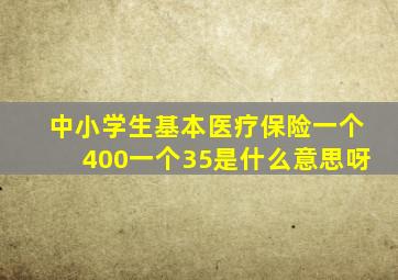 中小学生基本医疗保险一个400一个35是什么意思呀