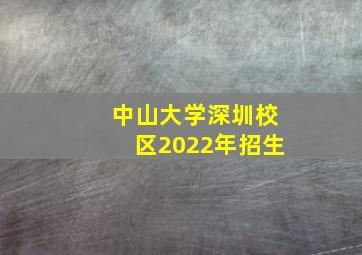 中山大学深圳校区2022年招生