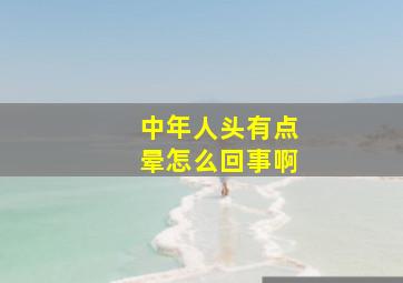 中年人头有点晕怎么回事啊