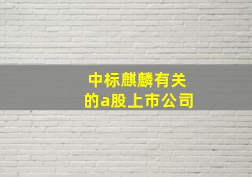 中标麒麟有关的a股上市公司