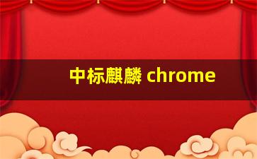 中标麒麟 chrome