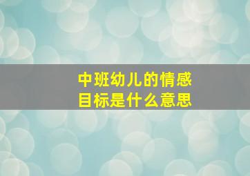 中班幼儿的情感目标是什么意思