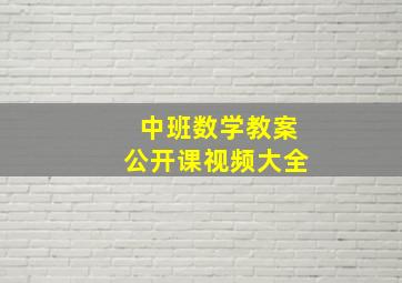 中班数学教案公开课视频大全