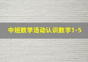 中班数学活动认识数字1-5