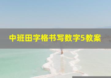 中班田字格书写数字5教案