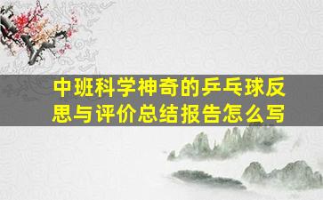 中班科学神奇的乒乓球反思与评价总结报告怎么写