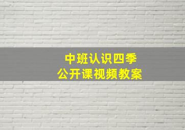 中班认识四季公开课视频教案