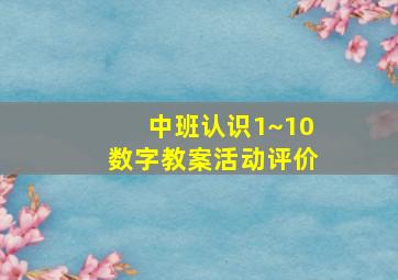 中班认识1~10数字教案活动评价