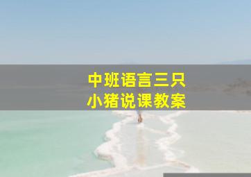 中班语言三只小猪说课教案