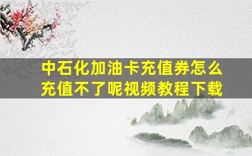 中石化加油卡充值券怎么充值不了呢视频教程下载