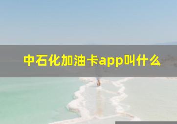 中石化加油卡app叫什么