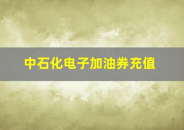 中石化电子加油券充值