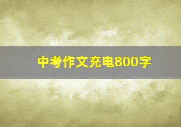 中考作文充电800字