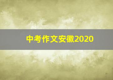 中考作文安徽2020