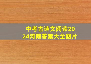 中考古诗文阅读2024河南答案大全图片