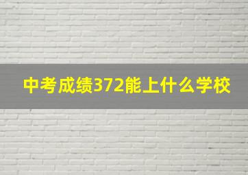 中考成绩372能上什么学校