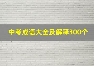 中考成语大全及解释300个