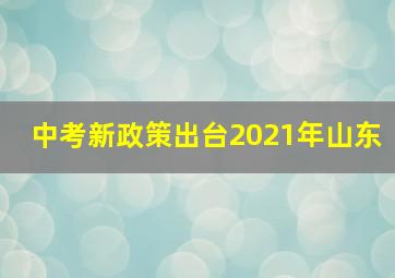 中考新政策出台2021年山东