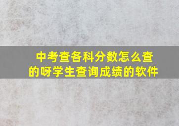 中考查各科分数怎么查的呀学生查询成绩的软件