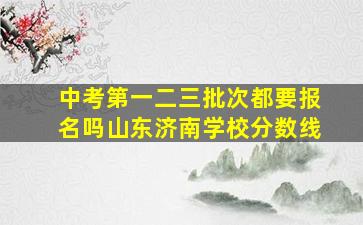 中考第一二三批次都要报名吗山东济南学校分数线