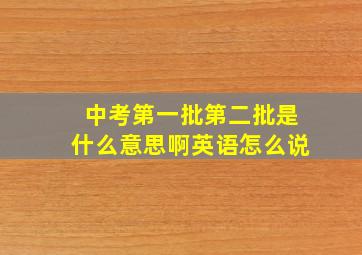 中考第一批第二批是什么意思啊英语怎么说