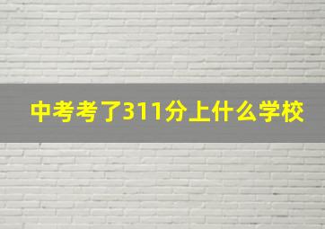 中考考了311分上什么学校