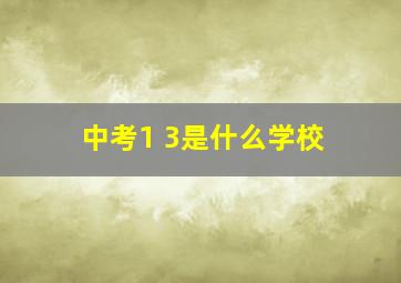 中考1+3是什么学校