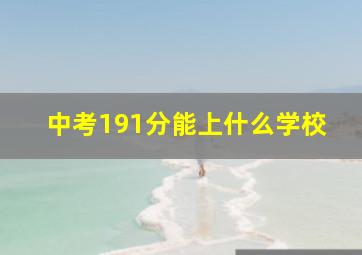 中考191分能上什么学校