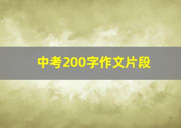 中考200字作文片段