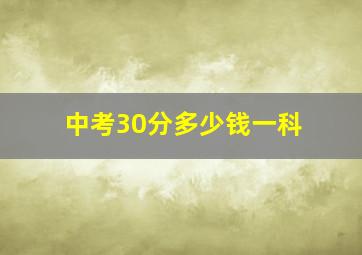 中考30分多少钱一科