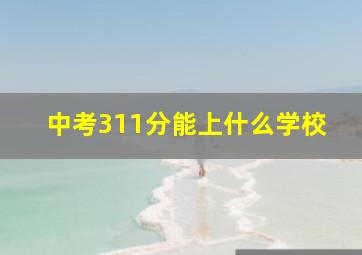 中考311分能上什么学校