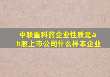 中联重科的企业性质是a+h股上市公司什么样本企业