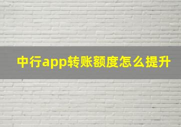 中行app转账额度怎么提升