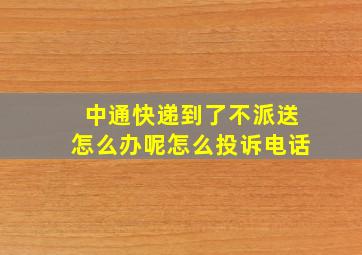 中通快递到了不派送怎么办呢怎么投诉电话