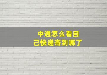 中通怎么看自己快递寄到哪了