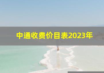 中通收费价目表2023年