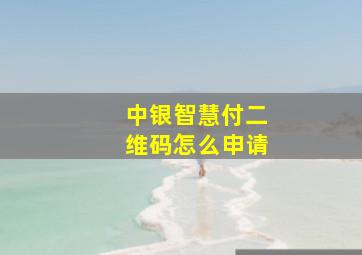 中银智慧付二维码怎么申请