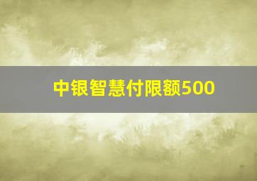 中银智慧付限额500