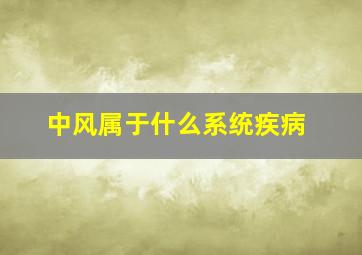 中风属于什么系统疾病