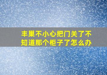 丰巢不小心把门关了不知道那个柜子了怎么办