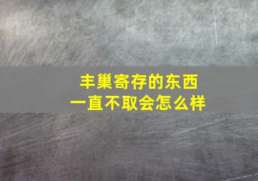 丰巢寄存的东西一直不取会怎么样