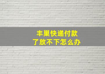 丰巢快递付款了放不下怎么办