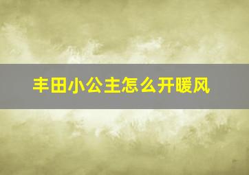 丰田小公主怎么开暖风