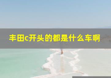 丰田c开头的都是什么车啊