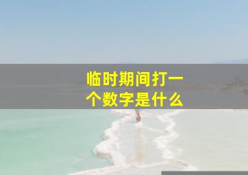 临时期间打一个数字是什么