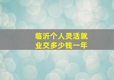 临沂个人灵活就业交多少钱一年