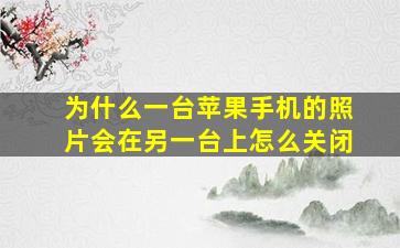 为什么一台苹果手机的照片会在另一台上怎么关闭