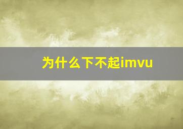 为什么下不起imvu